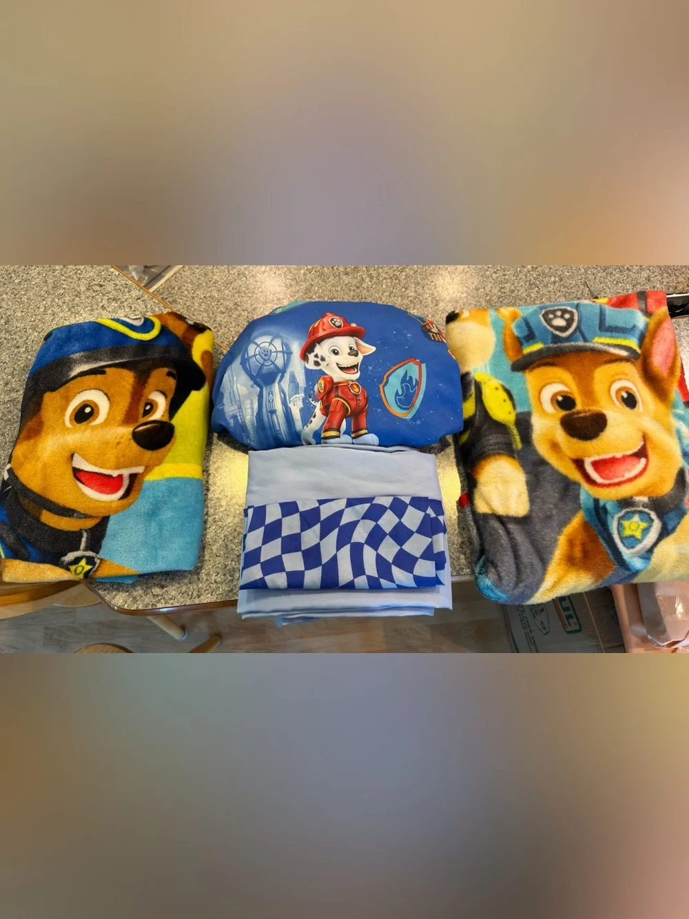 Paw Patrol Blue Kids Bedding Set - Character Blancket & Sham